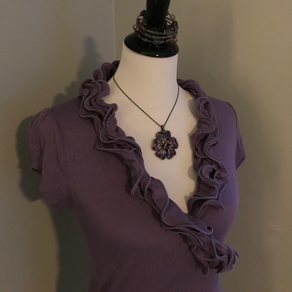 Purple Ruffle Top - Picture 2 of 5